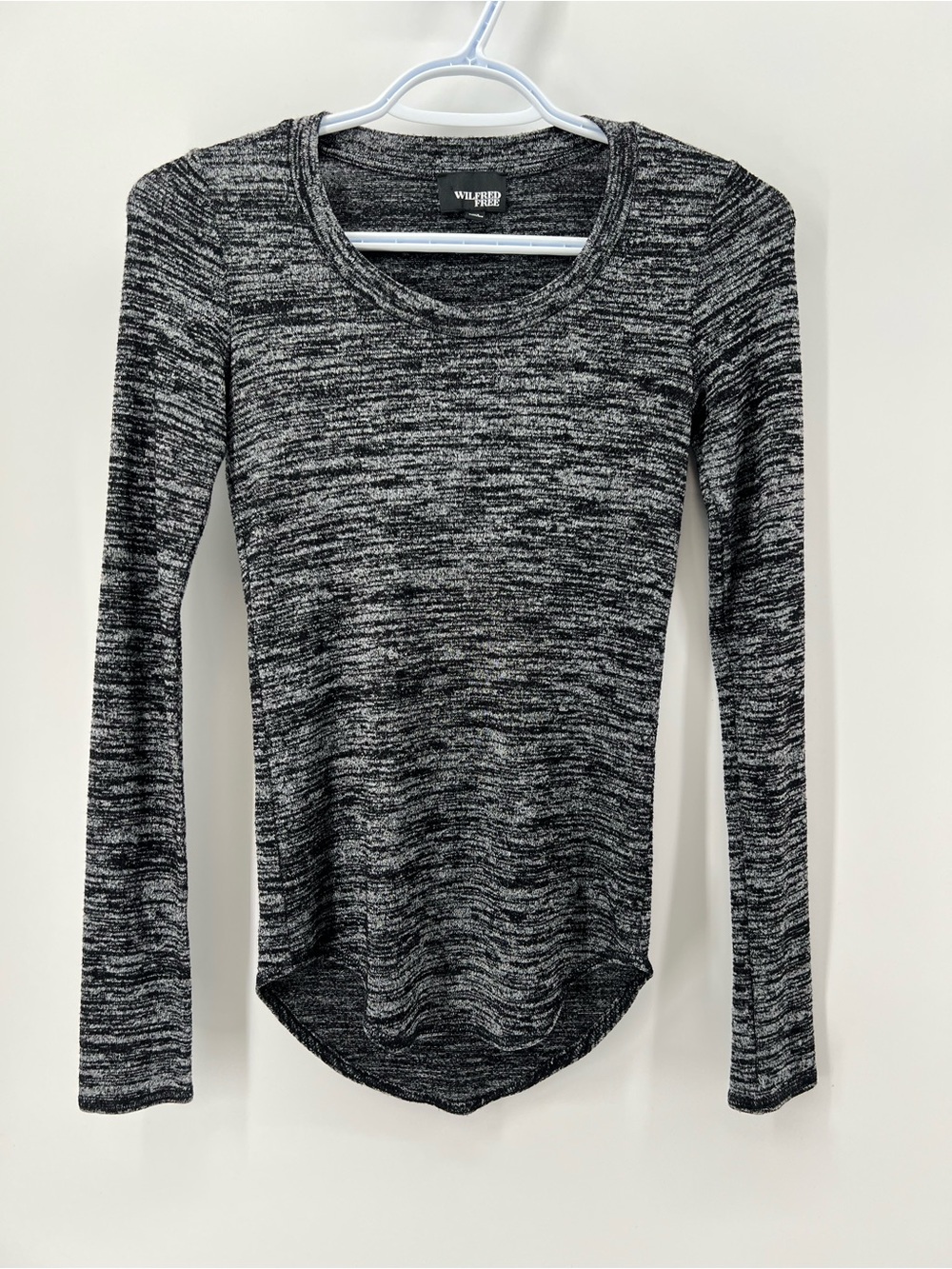 Wilfred Women’s XXS Heather Gray Long Sleeve Scoop Neck Top